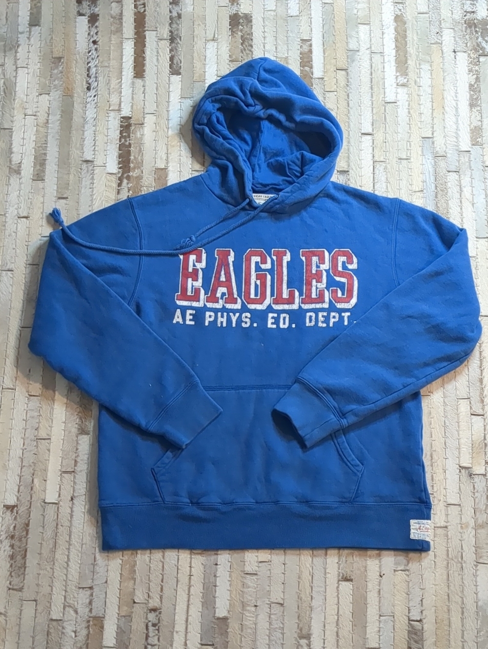 Vintage American Eagle Outfitters "Eagles Phys Ed Dept" Graphic Y2K Hoodie Small